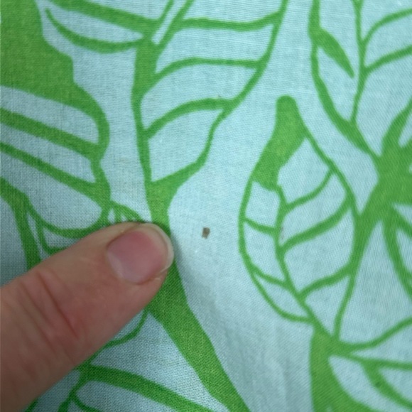 J.Crew Cotton Top Womens Medium Turquoise Green Tunic Floral Beach Preppy Resort - Picture 7 of 8